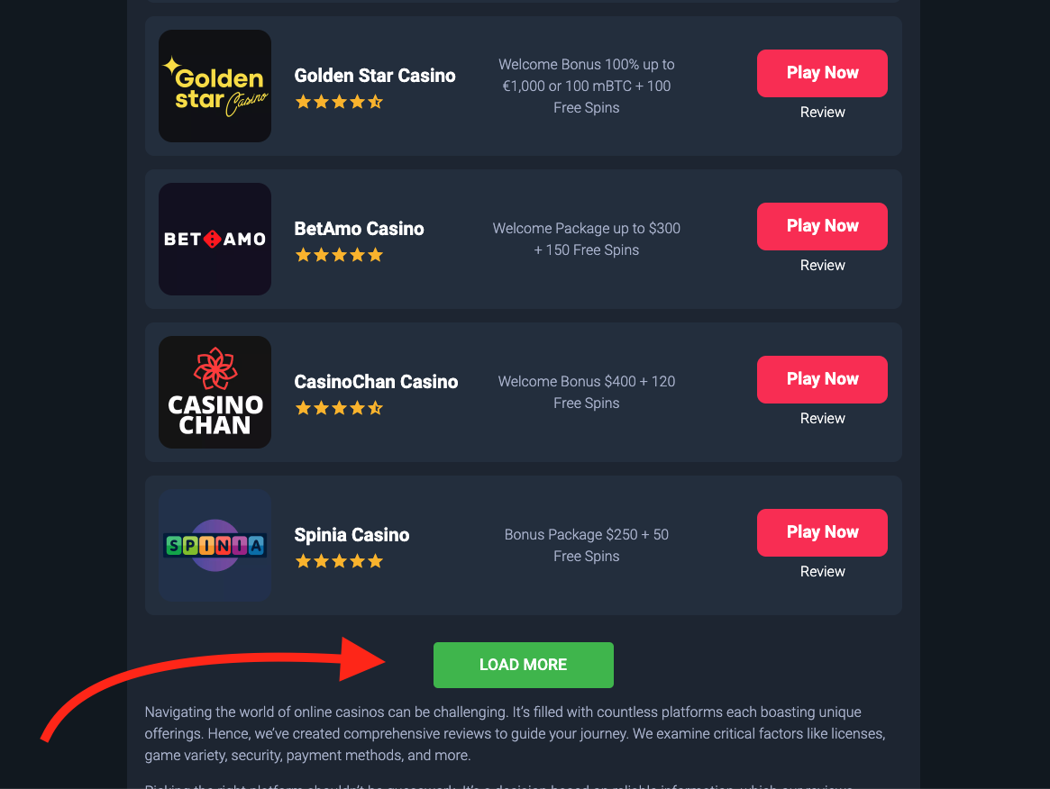 Ajax кнопка для казино